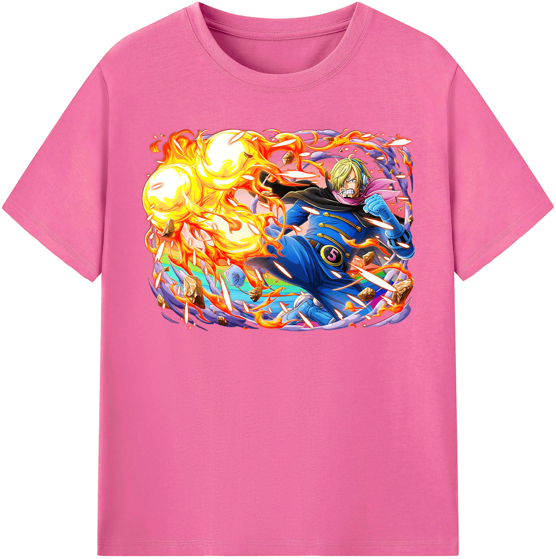 （画像用） ワンピース サンジ ONE PIECE Sanji レディースカジュアルプリントTシャツ（綿100％）